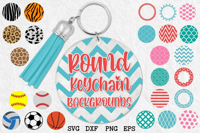 Keychain Round Patterns, Pattern Circles Bundle SVG Craft Pixel Perfect 