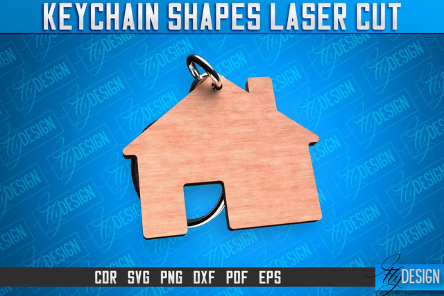 Keychain Shapes Laser Cut SVG | Keychain Laser Cut SVG Design | CNC Files SVG Fly Design 