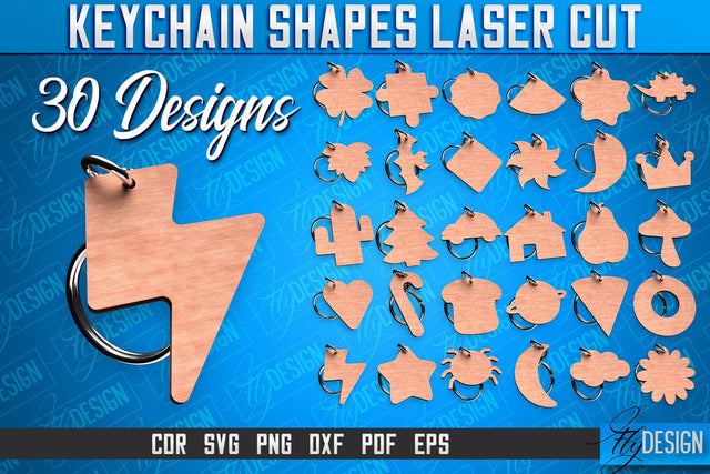 Keychain Shapes Laser Cut SVG | Keychain Laser Cut SVG Design | CNC Files SVG Fly Design 