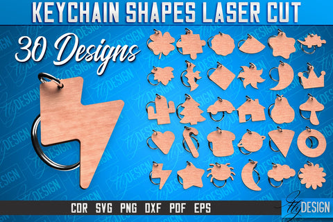 Keychain Shapes Laser Cut SVG | Keychain Laser Cut SVG Design | CNC Files SVG Fly Design 