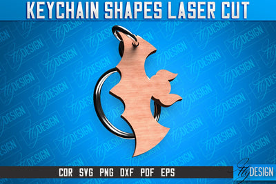 Keychain Shapes Laser Cut SVG | Keychain Laser Cut SVG Design | CNC Files SVG Fly Design 