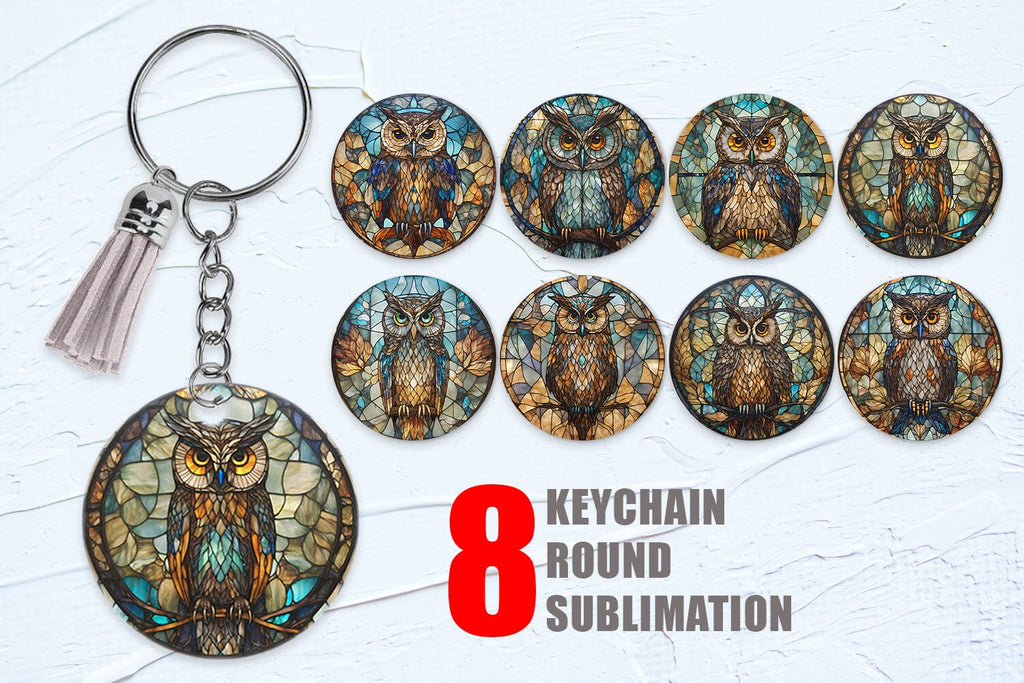 Keychain Stained Glass Owl - So Fontsy