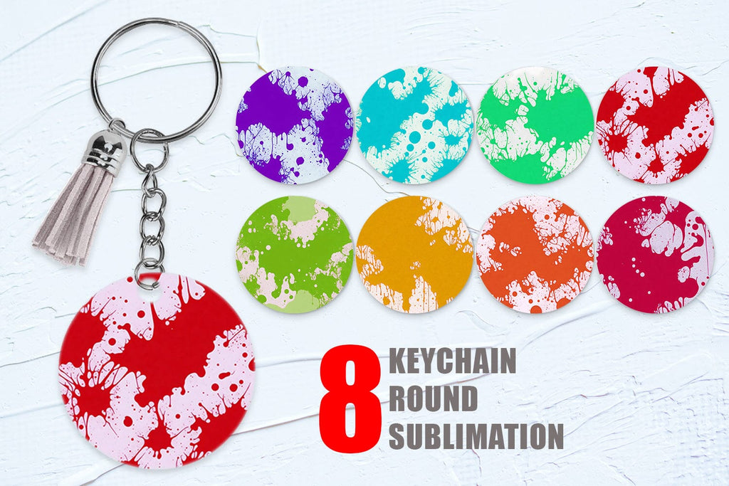 Keychain Ink Splashes Pattern - So Fontsy