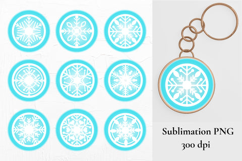 Keychain Sublimation. Snowflake Ornament. Bleach Effect.PNG Sublimation Olga Terlyanskaya 