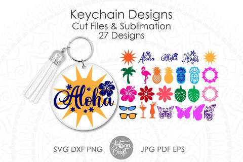 Keychain SVG bundle, Aloha, Hawaiian clipart SVG Artisan Craft SVG 