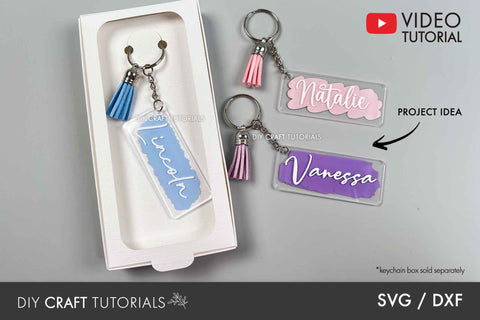 Keychain SVG Bundle - Brush Stroke SVG SVG DIY Craft Tutorials 