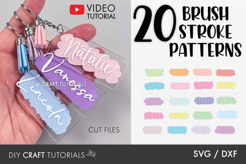 Keychain SVG Bundle - Brush Stroke SVG SVG DIY Craft Tutorials 