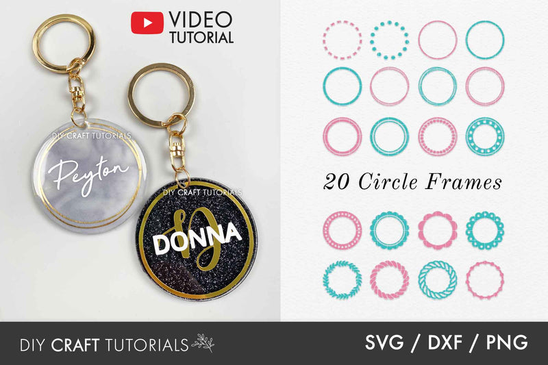 Keychain SVG Bundle - Circle Fames SVG DIY Craft Tutorials 
