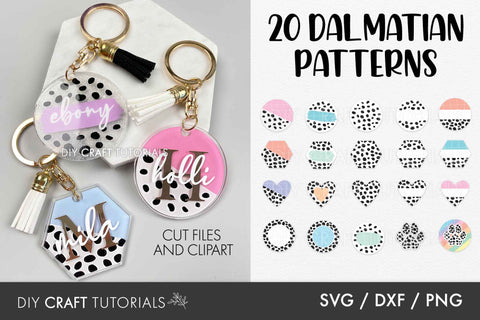 Keychain SVG Bundle - Dalmatian Print SVG DIY Craft Tutorials 