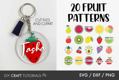 Keychain SVG Bundle - Fruits SVG DIY Craft Tutorials 