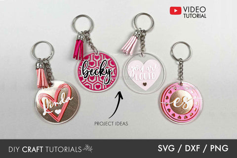 Keychain SVG Bundle - Heart Patterns SVG DIY Craft Tutorials 