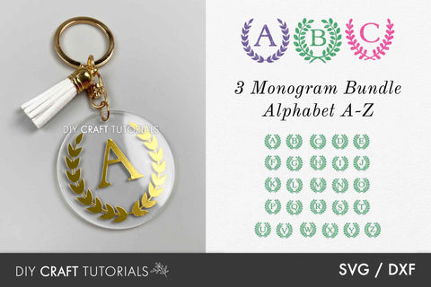 Keychain SVG Bundle - Monogram Set 2 SVG DIY Craft Tutorials 