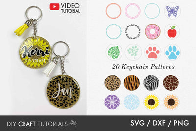 Keychain SVG Bundle - Patterns SVG DIY Craft Tutorials 
