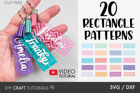 Keychain SVG Bundle - Rectangle Patterns SVG DIY Craft Tutorials 