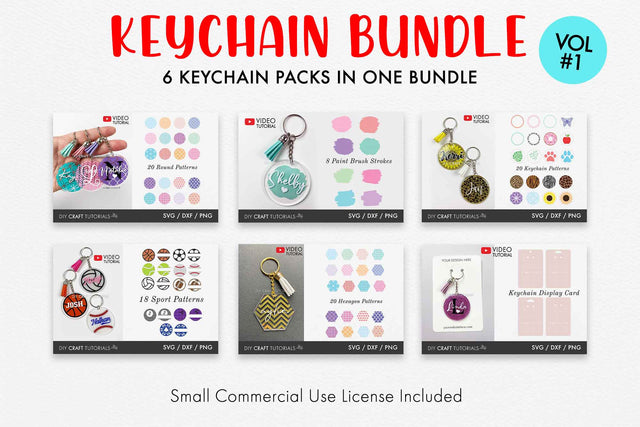Keychain SVG Bundle - Set 1 SVG DIY Craft Tutorials 