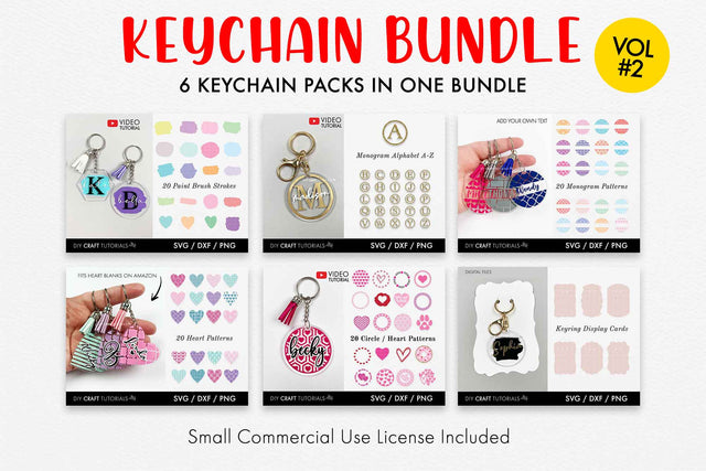 Keychain SVG Bundle - Set 2 SVG DIY Craft Tutorials 