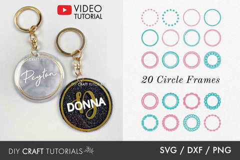 Keychain SVG Bundle - Set 3 SVG DIY Craft Tutorials 