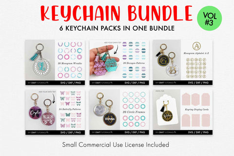 Keychain SVG Bundle - Set 3 SVG DIY Craft Tutorials 