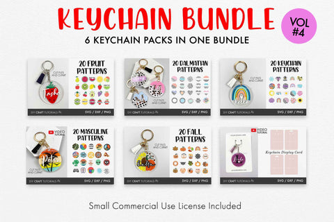 Keychain SVG Bundle - Set 4 SVG DIY Craft Tutorials 