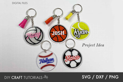 Keychain SVG Bundle - Sports SVG DIY Craft Tutorials 