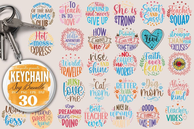Keychain SVG Bundle SVG DESIGNISTIC 