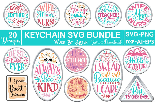 Keychain SVG Bundle SVG SVGs,Quotes and Sayings,Food & Drink,On Sale, Print & Cut SVG DesignPlante 503 