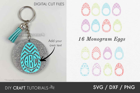 Keychain SVG - Easter Egg Monograms SVG DIY Craft Tutorials 