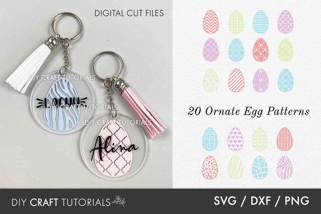 Keychain SVG - Easter Egg Patterns SVG DIY Craft Tutorials 