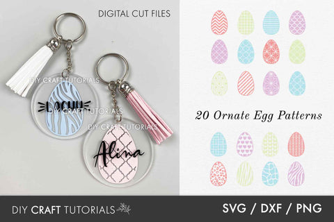 Keychain SVG - Easter Egg Patterns SVG DIY Craft Tutorials 