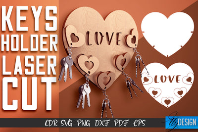 Keys Holder Laser Cut SVG | Keys Holder SVG Design | CNC Files SVG Fly Design 