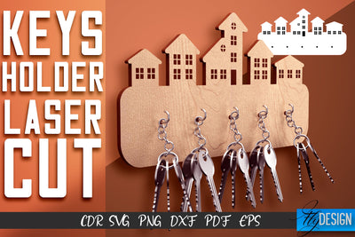 Keys Holder Laser Cut SVG | Keys Holder SVG Design | CNC Files SVG Fly Design 