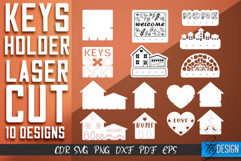 Keys Holder Laser Cut SVG | Keys Holder SVG Design | CNC Files SVG Fly Design 