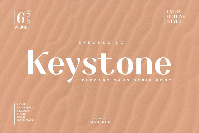 Keystone - an elegant sans Font Javapep 