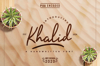 Khalid - Handwritten Script Font Font Ibey Design 