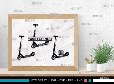Kick Scooter Monogram, Kick Scooter Silhouette, Stepper Scooter Svg, Moped Svg, Stunt Scooter Svg, SB00046 SVG ETC Craft 