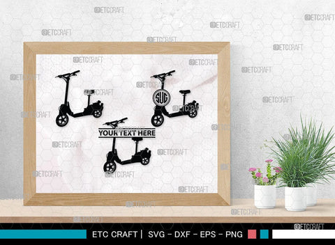 Kick Scooter Monogram, Kick Scooter Silhouette, Stepper Scooter Svg, Moped Svg, Stunt Scooter Svg, SB00046 SVG ETC Craft 