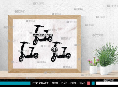 Kick Scooter Monogram, Kick Scooter Silhouette, Stepper Scooter Svg, Moped Svg, Stunt Scooter Svg, SB00046 SVG ETC Craft 
