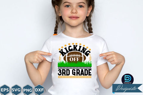 Kicking off 3rd grade, Back to School SVG SVG DESIGNISTIC 