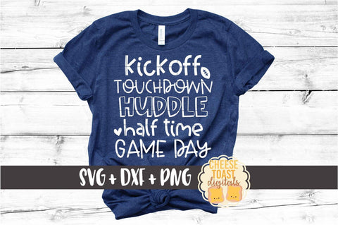 Kickoff Touchdown Huddle Half Time Game Day - Football SVG PNG DXF Cut Files SVG Cheese Toast Digitals 