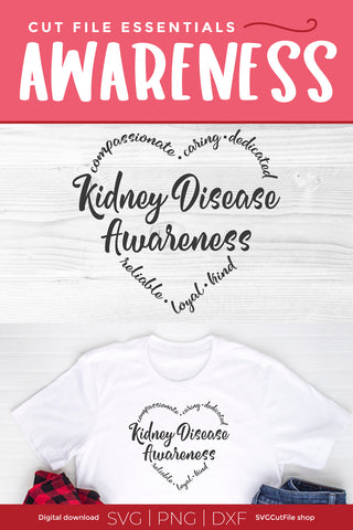 Kidney Disease SVG with Heart SVG SVG Cut File 