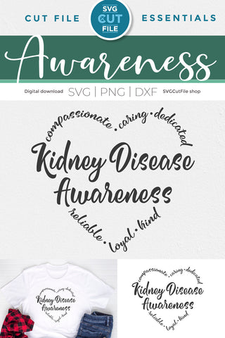 Kidney Disease SVG with Heart SVG SVG Cut File 