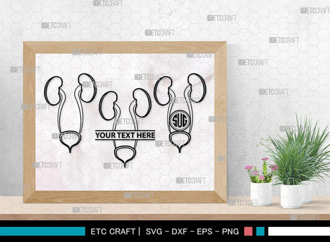 Kidney Monogram, Kidney Silhouette, Kidney SVG, Kidney Anatomy Svg, Urinary Svg, Doctors Svg, Kidney Bundle, SB00149 SVG ETC Craft 