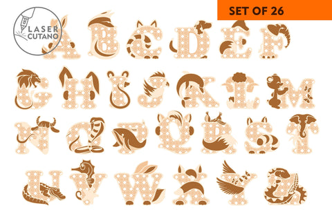 Kids ALPHABET Multilayer Laser Cut Files, 3D Designs, Mini Design Bundles SVG LaserCutano 