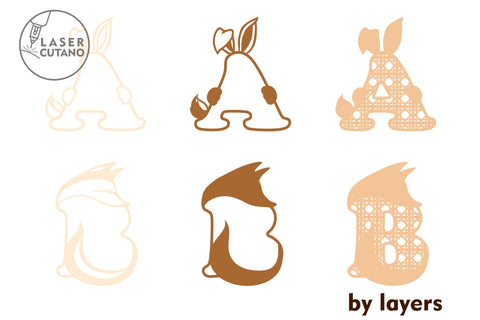 Kids ALPHABET Multilayer Laser Cut Files, 3D Designs, Mini Design Bundles SVG LaserCutano 