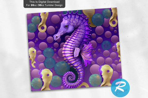 Kids Baby Sea Horse 20 oz / 30 oz Tumbler PNG Sublimation Regulrcrative 