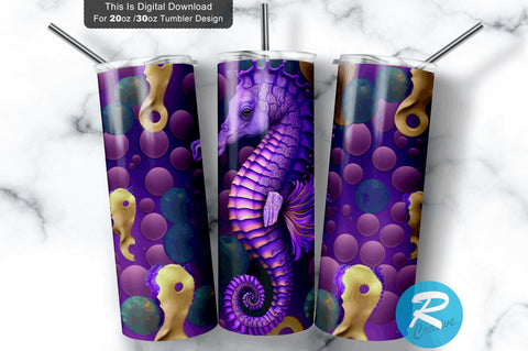 Kids Baby Sea Horse 20 oz / 30 oz Tumbler PNG Sublimation Regulrcrative 