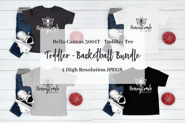 Kids Basketball Mockup Bundle, Bella Canvas 3001T Mockup, Kids Sports Mockup, Toddler Tee Mockup Mock Up Photo Honeycomb Mockups 