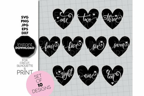 Kids Birthday Numbers | 1-9 Birthday Hearts | Birthday Numbers SVG Bundle SVG March Design Studio 