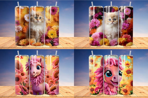 Kids Cartoon Animals Tumbler Bundle Sublimation Regulrcrative 