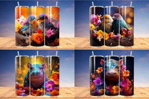 Kids Cartoon Animals Tumbler Bundle Sublimation Regulrcrative 